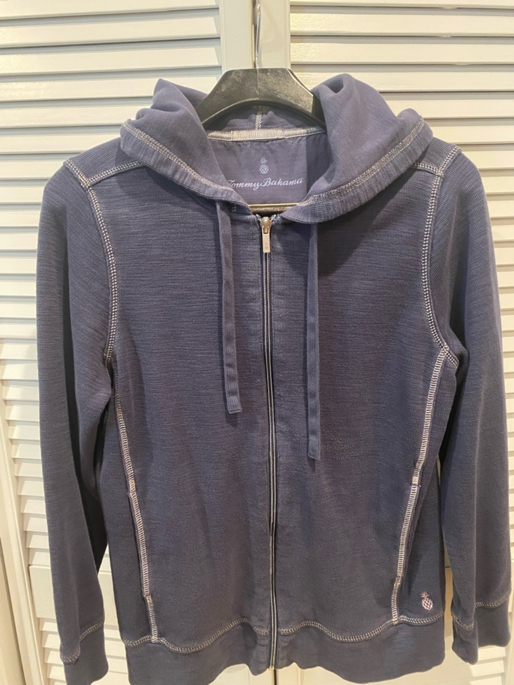 Tommy Bahama Indigo Full-Zip Hoodie with Contrast Stitching